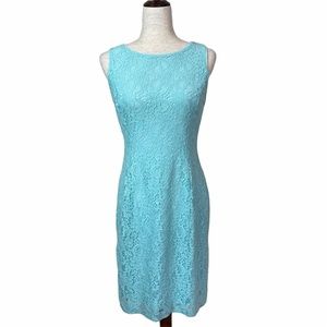 LAUREN BY Ralph Lauren mint green lace dress EUC